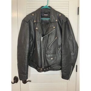 Wilson’s Leather Black Moto Jacket Men’s L | Thinsulate Insulated Biker Jacket